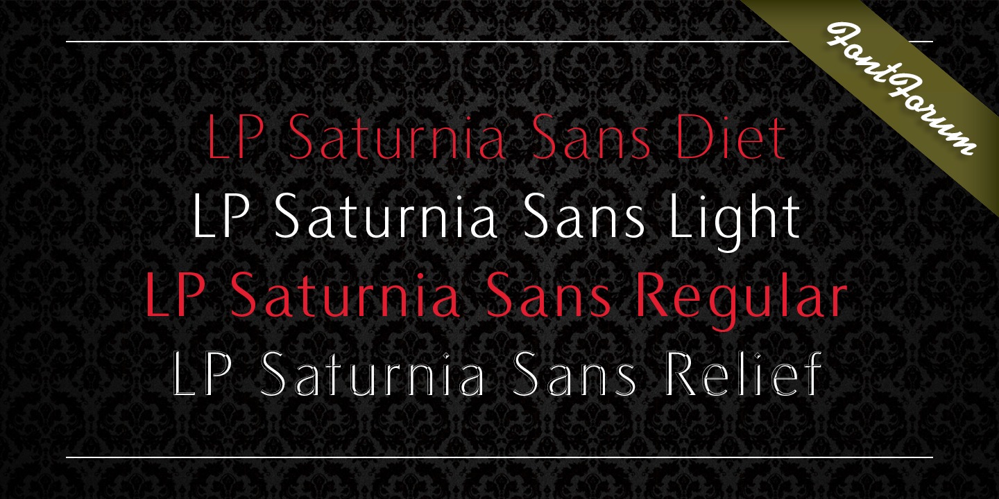 Ejemplo de fuente LP Saturnia Regular